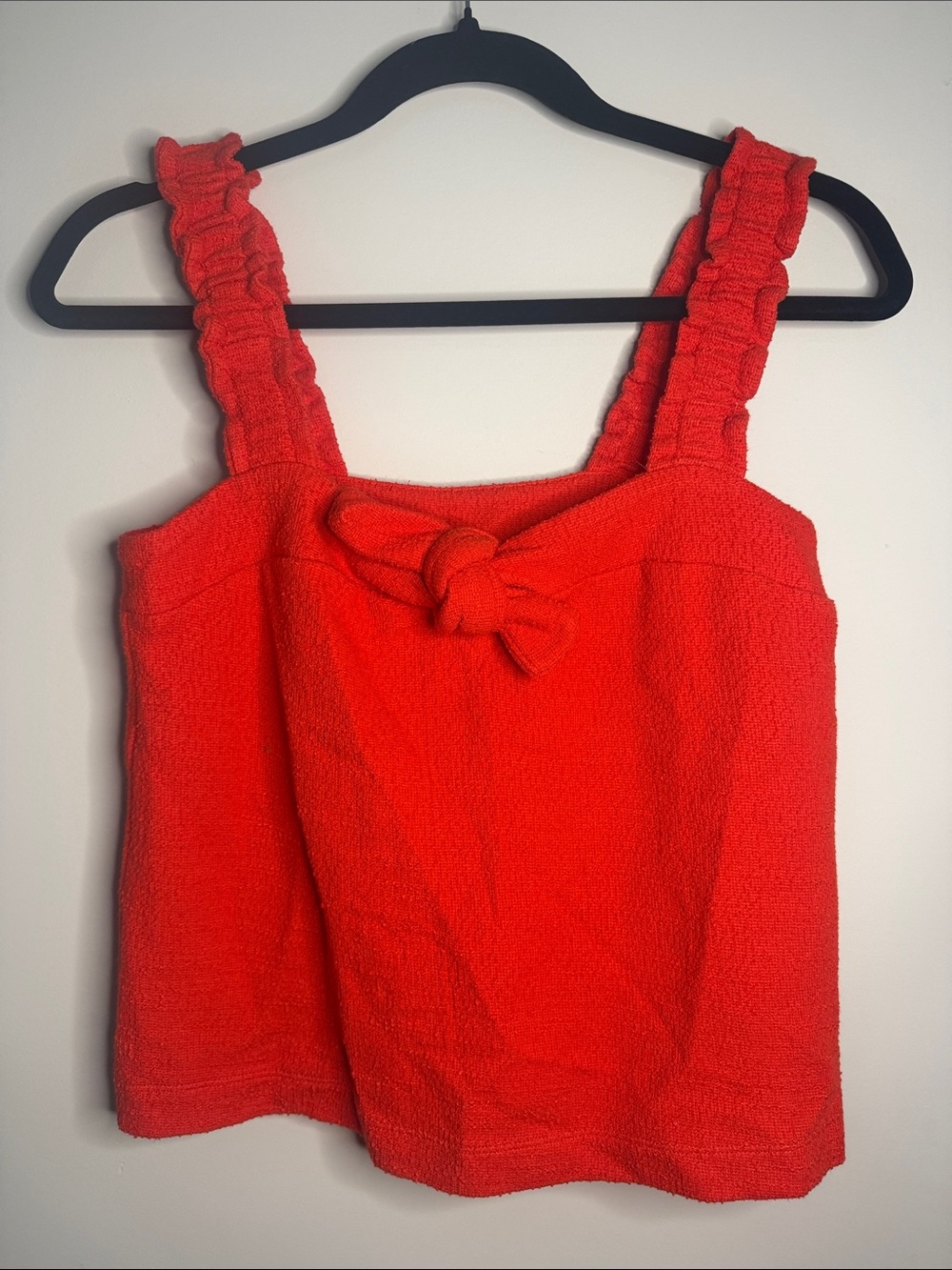 Madewell Red Ruffle-Strap Tie-Front Tank